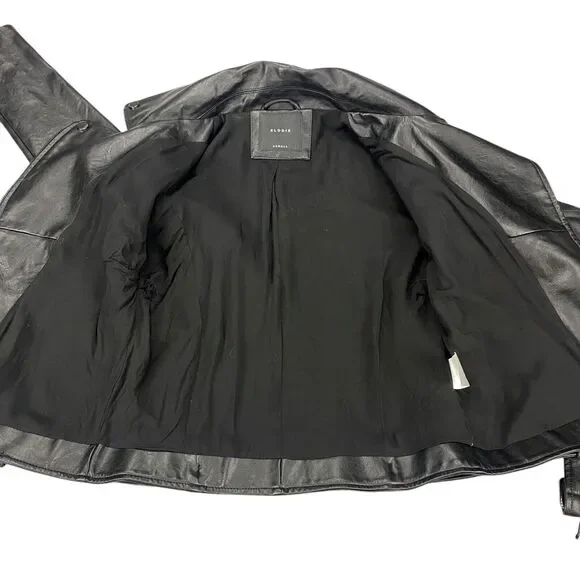 Elodie Nordstrom Womens Size XS Moto Jacket Black Faux Leather - Picture 15 of 16